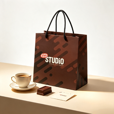 Good price Recycled Gift Bags Foldable Paper Bags with Full Color CMYK Printing and Durable Rope Handles for Giveaways and Gift Sets online