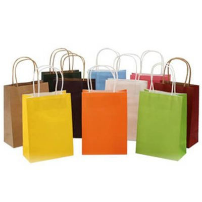 Good price Colored Kraft Paper Bag Kraft Paper Carrier Small Bags With Paper Handles online