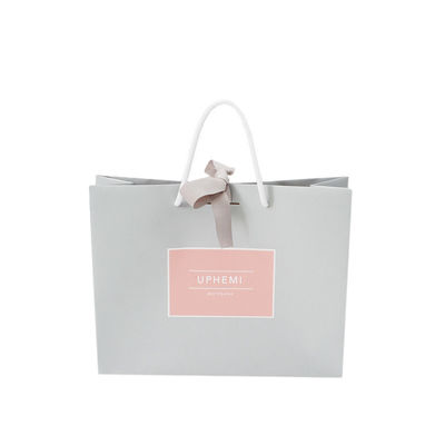 Good price Eco Recycled Gift Bags 200gsm White Kraft Paper Wedding Drawstring Bags online