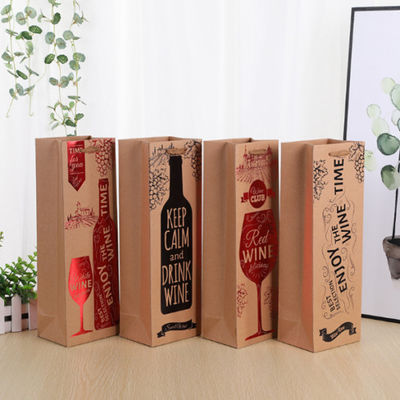 Good price Wine Bottle Gift Bag Custom Printed Paper Bags For Birthday Weddings online