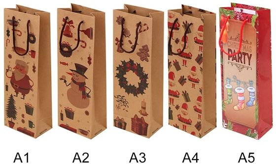 Good price Reusable Kraft Paper Packing Bags Christmas Gift Handbags With Handle online