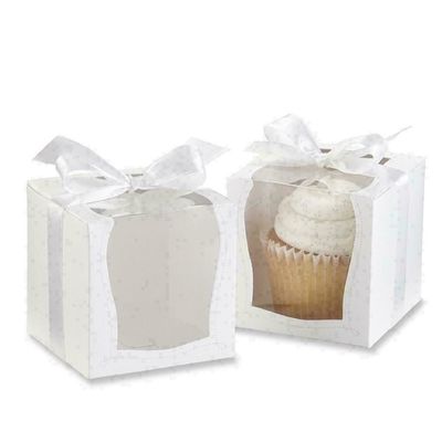 Good price Single Individual Cake Cardboard Box CYMK Printing With Display Window online