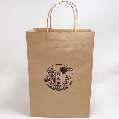 Good price Foldable Carry Food Kraft Paper Bag Custom Printed Paper Bags With Handles online