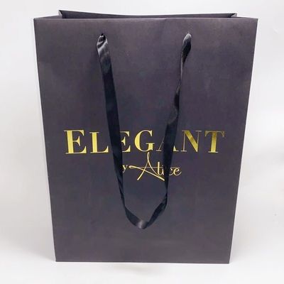 Good price Clothing Custom Printed Paper Bags Personalised Kraft Bags With Ribbon Handle online