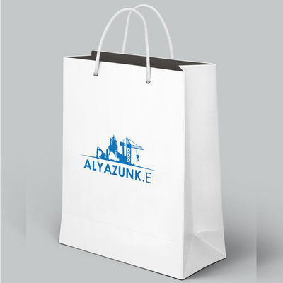 Good price Foldable Wedding Custom White Paper Bags 200gsm Varnishing Surface Handling online
