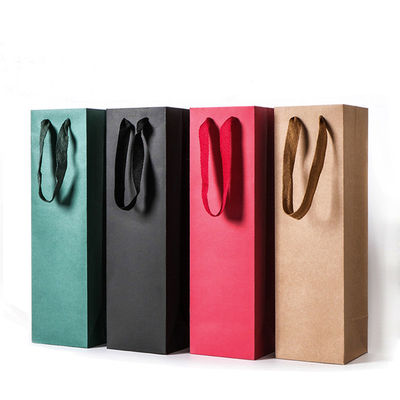 Good price Personalised Kraft Bags Printed Bottle Gift Carry Packaging Environmental Friendly online