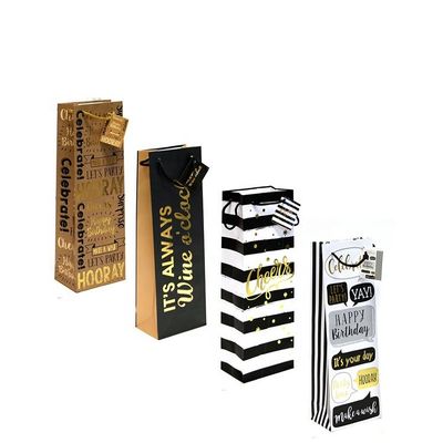 Good price Printed Bottle Gift Packing Boxes Carry Packaging Paper Wine Bags Durable online