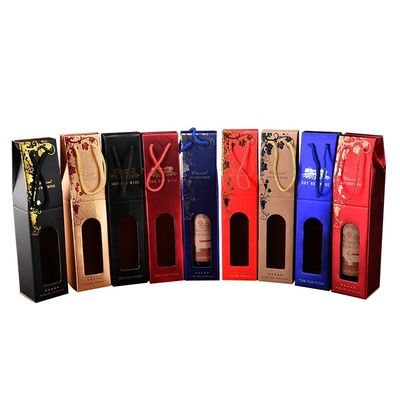Good price Colorful Wine Bottle Gift Bag Custom Bottle Packaging Bag Golden Foil Printing online