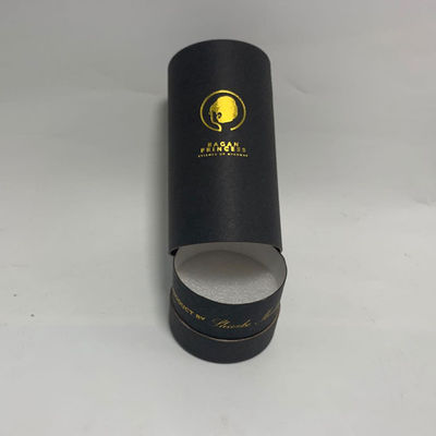 Good price Black Card Cylindrical Paper Box Gold Hot Stamping Cardboard Cylinder Tubes online
