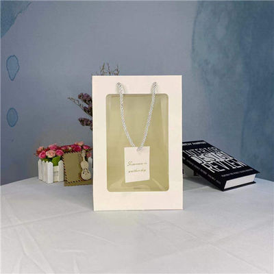 Good price Christmas Paper Gift Bags With Clear PVC Window online