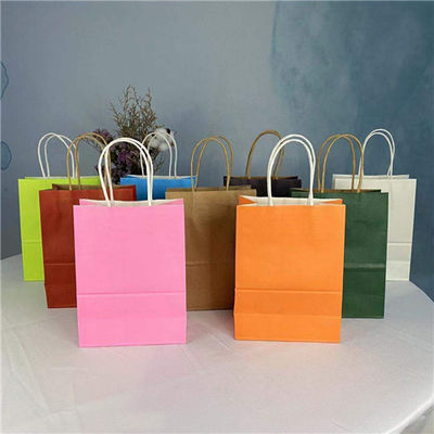 Good price Grocery White Brown Kraft Paper Gift Bag With Handle online